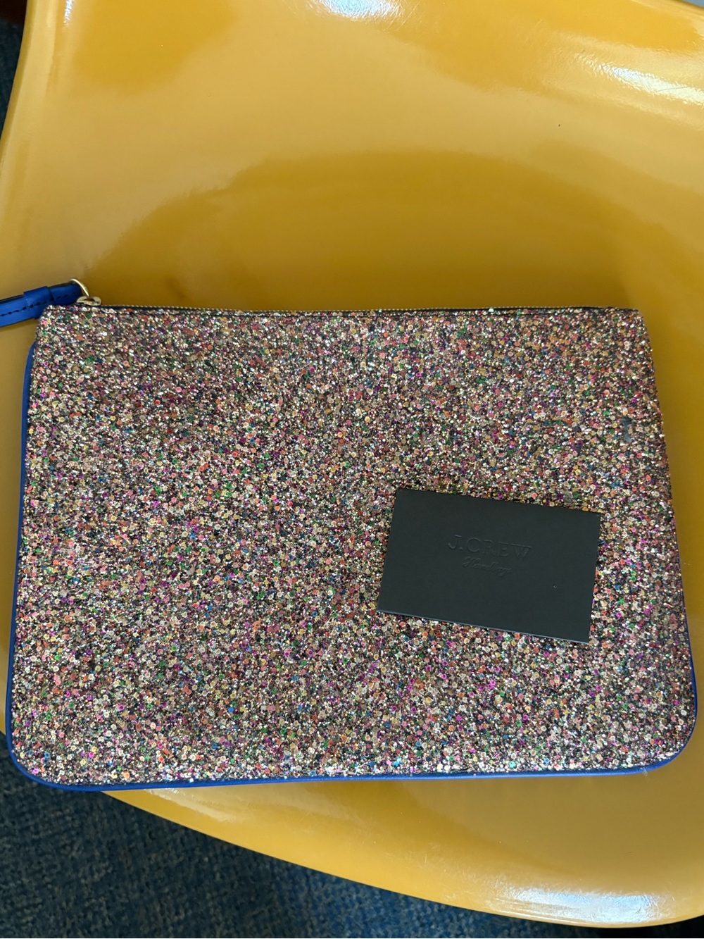 J. Crew Glitter Clutch. New with tags.